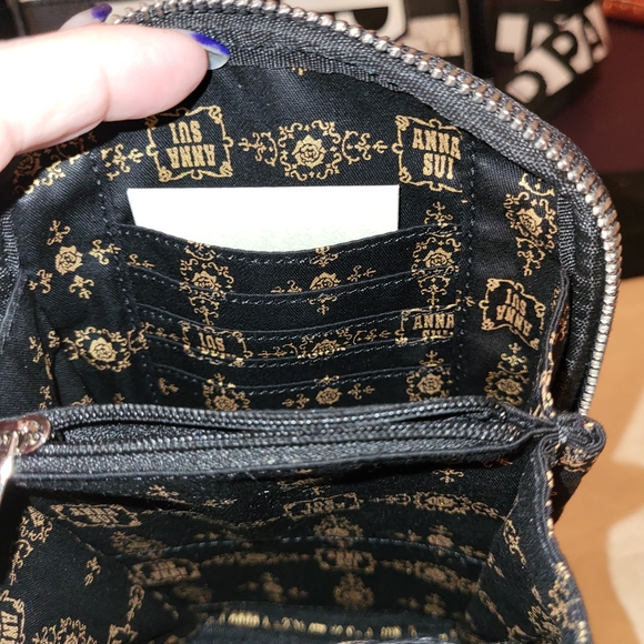 Anna Sui Black Crossbody Bag with Star Accents - Picture 2 of 9